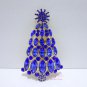 Blue 3" Christmas Tree Brooch Austrian Rhinestone Crystal Snowflake BR0013