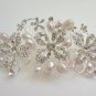 Flower Pearl Crystal Side Tiara Weddings Hair Comb HC0004