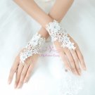 Beautiful White Lace Floral Short Bridal Gloves Wedding Fingerless Gloves BG0001
