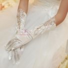 White Lace Floral Bridal Fashion Gloves BG0008