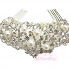 Exquisite Bridal Wedding Crystal Rhinestone Hair Comb Pearl Bridal Clip HC0003