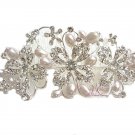 Flower Pearl Crystal Side Tiara Weddings Hair Comb HC0004