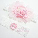 Chiffon Rose Flower Keepsake Garter, Pink Rhinestone toss Garter, Wedding Garter Set GTF0003P