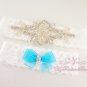 Blue Ribbon Toss Garter, Wedding Rhinestone Garter Set, Bridal Sexy Garter GTA0028