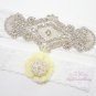 12 Colors Large Diamond within Diamond Garter, Yellow Mesh Silk Toss Garter, Wedding Garter GTA0020Y