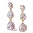 18K GP Bridesmaid Tear Drop Earring Swarovski Crystal Zircon Earrings ER0010