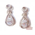 Bridal Ribbon Drop Zircon Swarovski Crystal Dangle Earrings ER0009