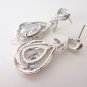 Bridal Ribbon Drop Zircon Swarovski Crystal Dangle Earrings ER0009