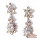 Oval Flower Drop Pierced Earring Zircon Swarovski CrystalWedding Earring ER0001
