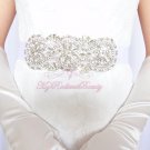 Bridal Rhinestone Pearl Beaded Applique Sash SB0002