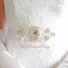 Bridesmaid Sash and Rhinestone Bridal Bracelet set with Crystal Rhinestone SB0001S