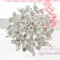 3'' Rhinestone silver brooches, Bridal Brooch, Wedding brooch BR0034