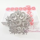 3'' wedding silver brooches, Rhinestone Vintage Flower Bouquet, Bridal Brooch, Wedding brooch BR0033