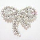 Butterfly Brooch with White Pearl and centered Rhinestone, Bridal Brooch, Wedding brooch BR0017