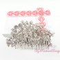 Stunning Bridal Dual Flower Floral Hair Rhinestone Comb, Wedding Comb Jewelry, Bridal Comb HC0025