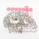 Clear Austrian Rhinestone Flower Hair Comb Tiara, Wedding Comb, Bridal Comb MyRadiantBeauty HC0023