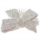 Delicate Bridal Bow knot Hair Comb Pieces Rhinestone Crystal, Bridal Comb, Wedding Comb- HC0011