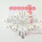 Large Size Royal Wedding Pearl Flower Hair Comb, Wedding comb, Bridal comb HC0021