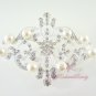 Large Size Royal Wedding Pearl Flower Hair Comb, Wedding comb, Bridal comb HC0021
