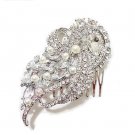 Rhinestone Comb Wedding Flower Bouquet Pearl Hair Comb Swarovski Comb, Bridal Hair Comb HC0007