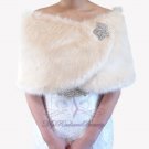 Bridal Champagne Faux Fur Wrap, Wedding Stole, Bridal Wrap FW108-CPN
