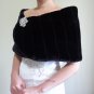 Bridal Black Faux Fur Mink Wrap, Wedding Stole, Bridal Wrap MW108-BLK