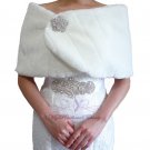 Bridal Ivory Faux Fur Mink Wrap, Wedding Stole, Bridal Wrap MW108-IVY