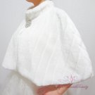 Bridal White Faux Fur Mink Cape, Wedding Stole, Bridal Cape MC108-WHI