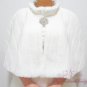 Bridal White Faux Fur Mink Cape, Wedding Stole, Bridal Cape MC108-WHI