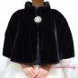 Bridal Black Faux Fur Mink Cape, Wedding Stole, Bridal Cape MC108-BLK