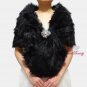 Bridal Black Faux Fur Stole, Wedding Wrap, Bridal Stole FS108-BLK
