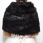 Bridal Black Faux Fur Stole, Wedding Wrap, Bridal Stole FS108-BLK