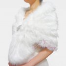 Bridal White Faux Fur Stole, Wedding Wrap, Bridal Stole FS108-WHI