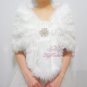 Bridal White Faux Fur Stole, Wedding Wrap, Bridal Stole FS108-WHI