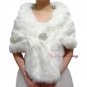 Bridal Ivory Faux Fur Stole, Wedding Wrap, Bridal Stole FS108-IVY