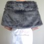 Bridal Gray Faux Fur Stole, Wedding Wrap, Bridal Stole FS108-GRAY