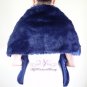 Bridal Navy Blue Faux Fur Long Wrap, Wedding Wrap, Bridal Stole 62" LW108-N.BLUE