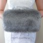 Bridal Grey Chinchilla Faux Fur Hand Muff, Wedding Hand Warmer, Bridal Handmuff HM108-GREYCHIN