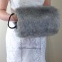 Bridal Grey Chinchilla Faux Fur Hand Muff, Wedding Hand Warmer, Bridal Handmuff HM108-GREYCHIN