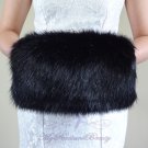 Bridal Black Faux Fur Hand Muff, Wedding Hand Warmer, Bridal Handmuff HM108-BLK