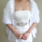 Bridal White Faux Fur Long Wrap, Wedding Wrap, Bridal Stole 62" LW108-WHI