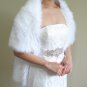 Bridal White Faux Fur Long Wrap, Wedding Wrap, Bridal Stole 62" LW108-WHI
