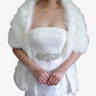 Bridal Ivory Faux Fur Long Wrap, Wedding Wrap, Bridal Stole 62" LW108-IVY