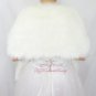 Bridal Ivory Faux Fur Long Wrap, Wedding Wrap, Bridal Stole 62" LW108-IVY