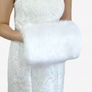 Bridal White Faux Fur Hand Muff, Wedding Hand Warmer, Bridal Handmuff HM108-WHI