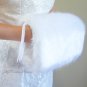 Bridal White Faux Fur Hand Muff, Wedding Hand Warmer, Bridal Handmuff HM108-WHI