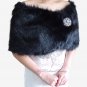 Bridal Black Faux Fur Wrap, Wedding Stole, Bridal Wrap FW108-BLK