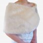 Bridal Champagne Faux Fur Wrap, Wedding Stole, Bridal Wrap FW108-CPN
