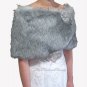 Bridal Grey Chinchilla Faux Fur Wrap, Wedding Stole, Bridal Wrap FW108-GREYCHIN