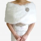 Bridal White Faux Fur Wrap, Wedding Stole, Bridal Wrap FW108-WHI
